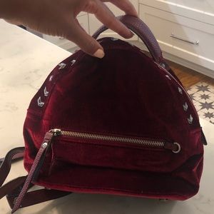 SAM EDELMAN Ruby Red Velvet Backpack